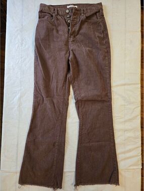 PacSun Brown Corduroy Bootcut Flare Pants 26 Y2K Raw Hem